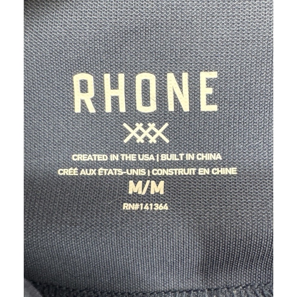 Rhone Blue Performance Long Sleeve Polo Shirt Men's Size M - Picture 3 of 6